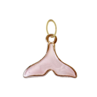 Pink Enamel Whale Tail Charm