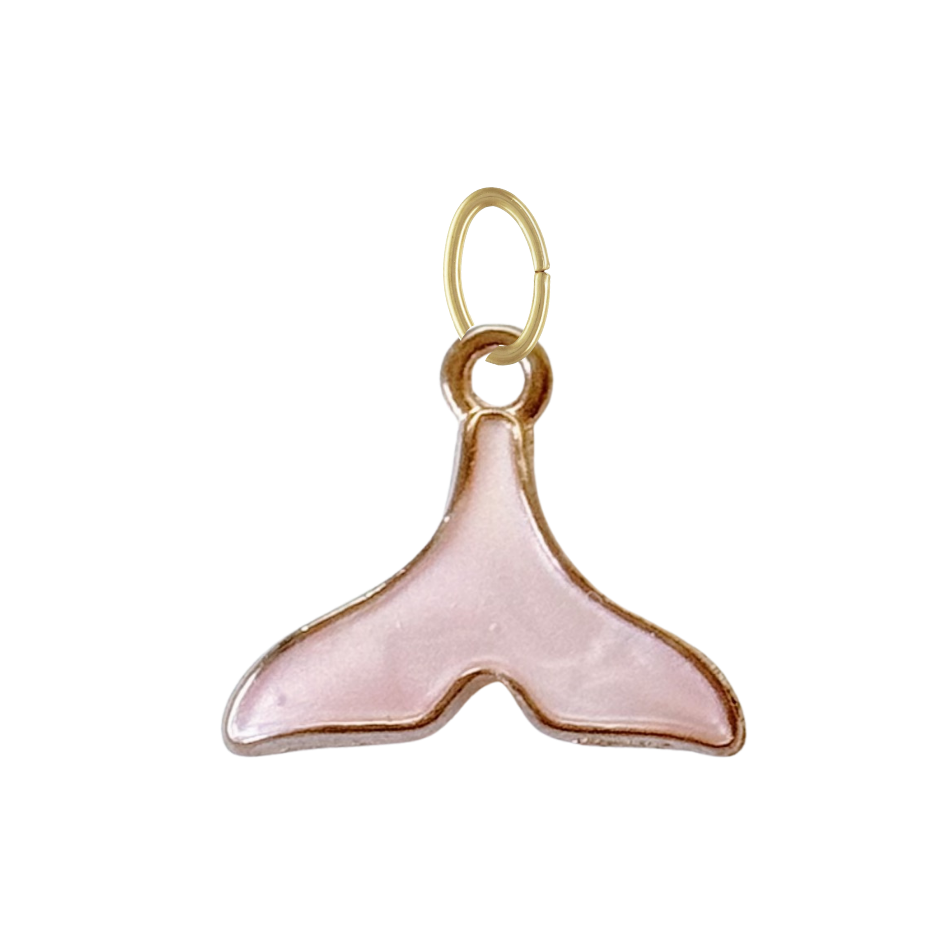 Pink Enamel Whale Tail Charm