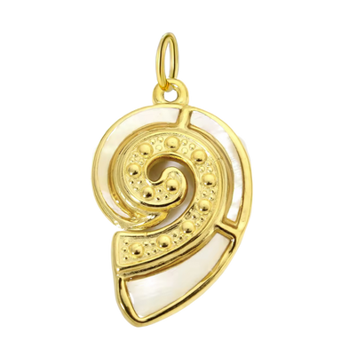 Large Mother of Pearl Seashell Pendant