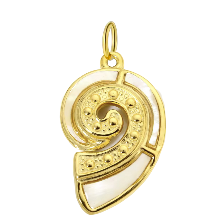 Large Mother of Pearl Seashell Pendant