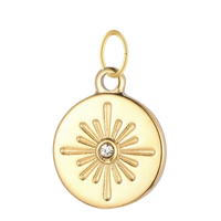 Round Gold North Star Charm