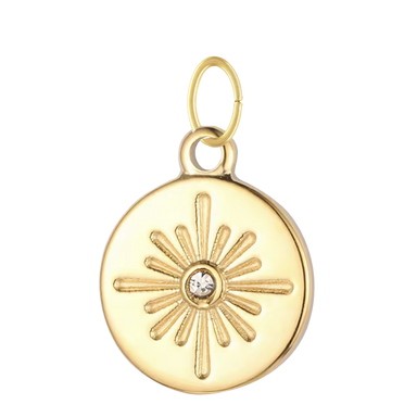 Round Gold North Star Charm