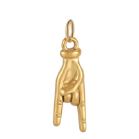Gold Rock On Hand Charm