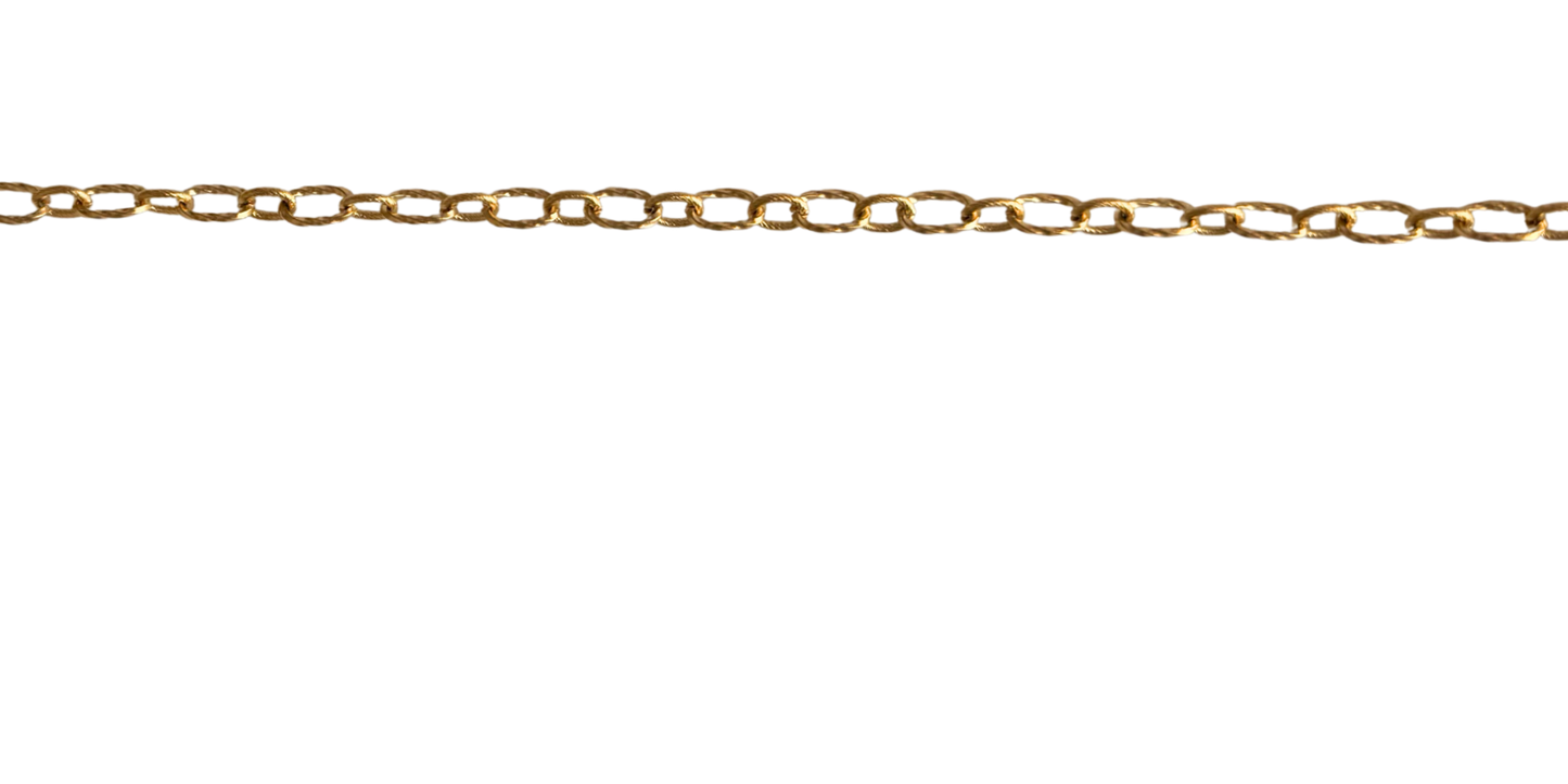 Antique Gold Textured Round Chain