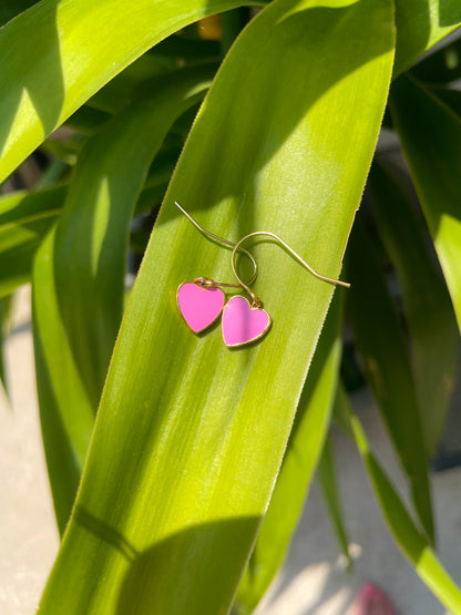 Dainty heart charm earrings