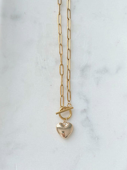 Golden Heart Toggle Necklace