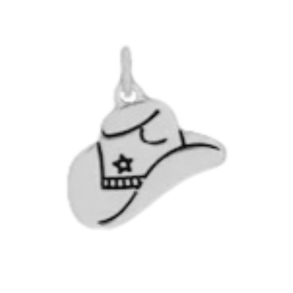 Silver Cowgirl Hat Charm