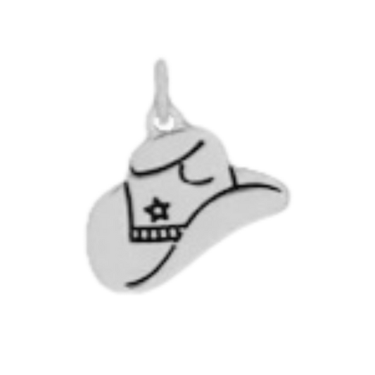Silver Cowgirl Hat Charm