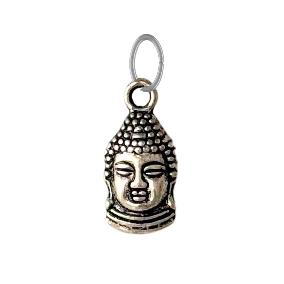 Silver Buddha Head Charm