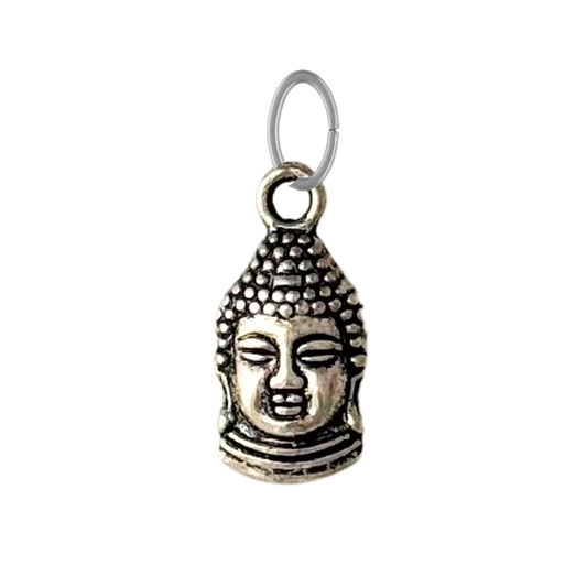 Silver Buddha Head Charm