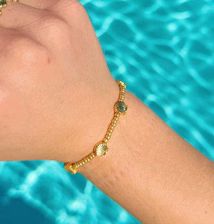 Gold Seashell Beaded Bracelet