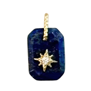 Blue Topaz CZ Star Charm