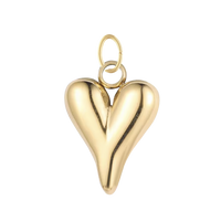 Small Gold Long Heart Charm