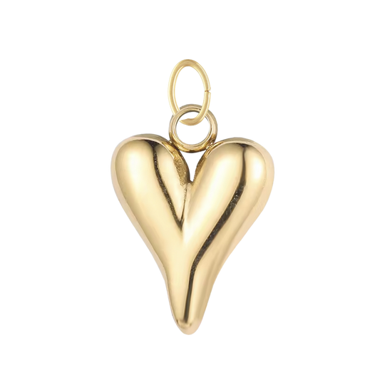 Small Gold Long Heart Charm