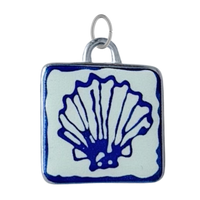 Silver Seashell Tile Charm