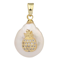 Freshwater Pearl with CZ Gem Pineapple Pendant