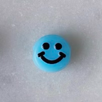 Blue Smiley Beaded Bracelet Stack