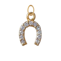 Dainty CZ Gem Horseshoe Charm