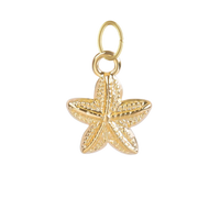 Gold Textured Chunky Starfish Charm