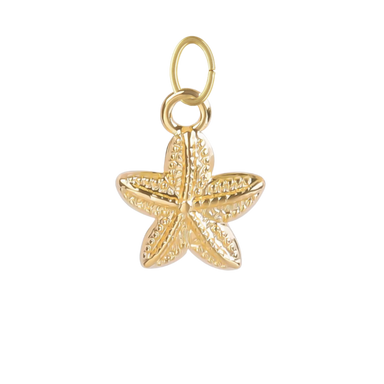 Gold Textured Chunky Starfish Charm