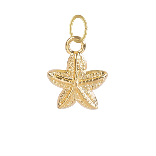Gold Textured Chunky Starfish Charm