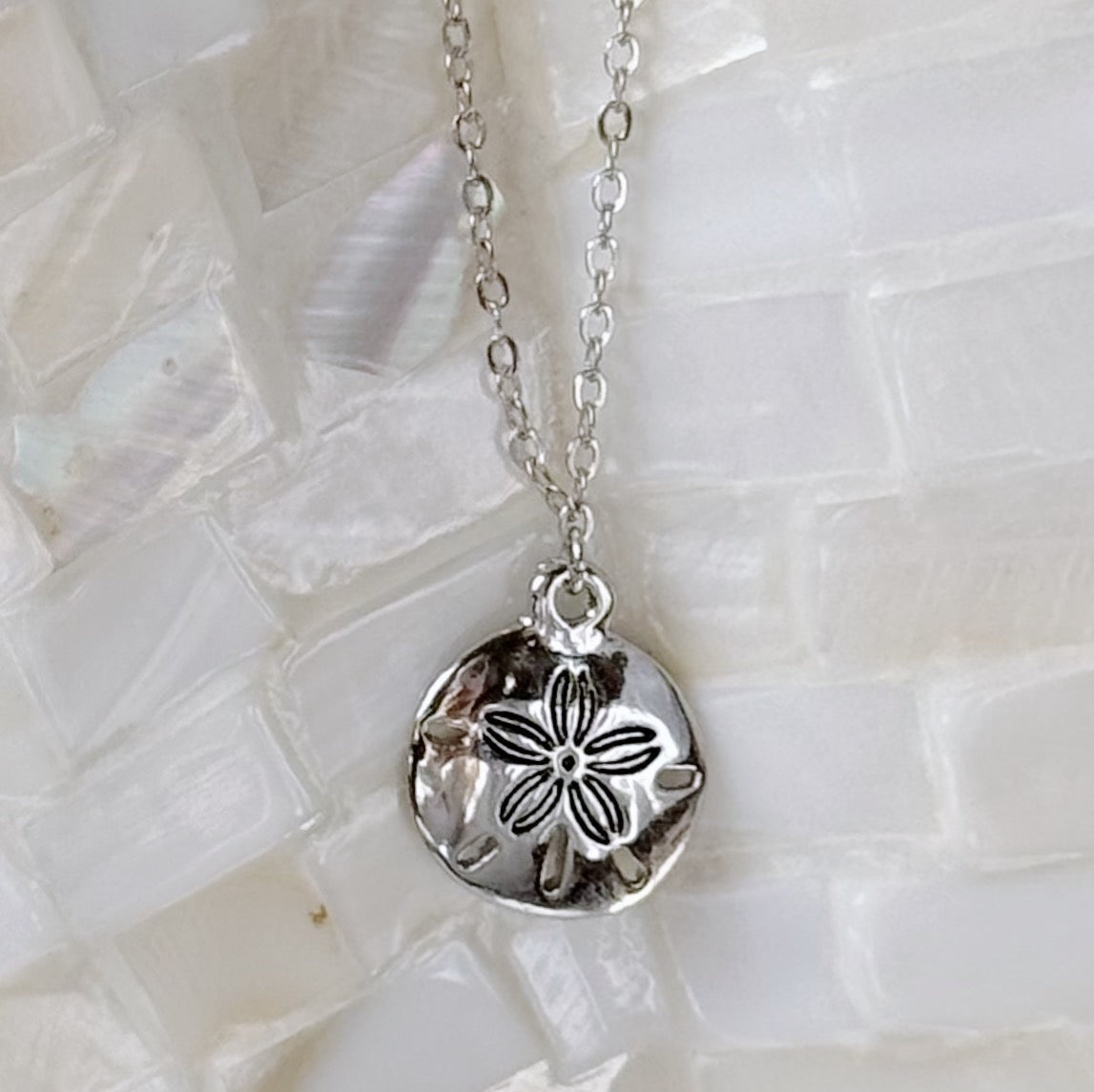 Silver Sand Dollar Necklace