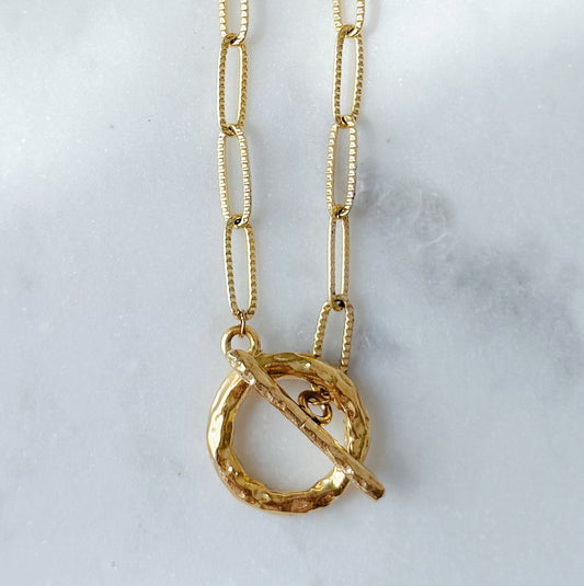 Chunky Textured Toggle Necklace