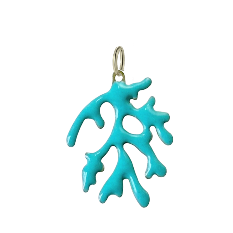 Teal Blue Coral Charm