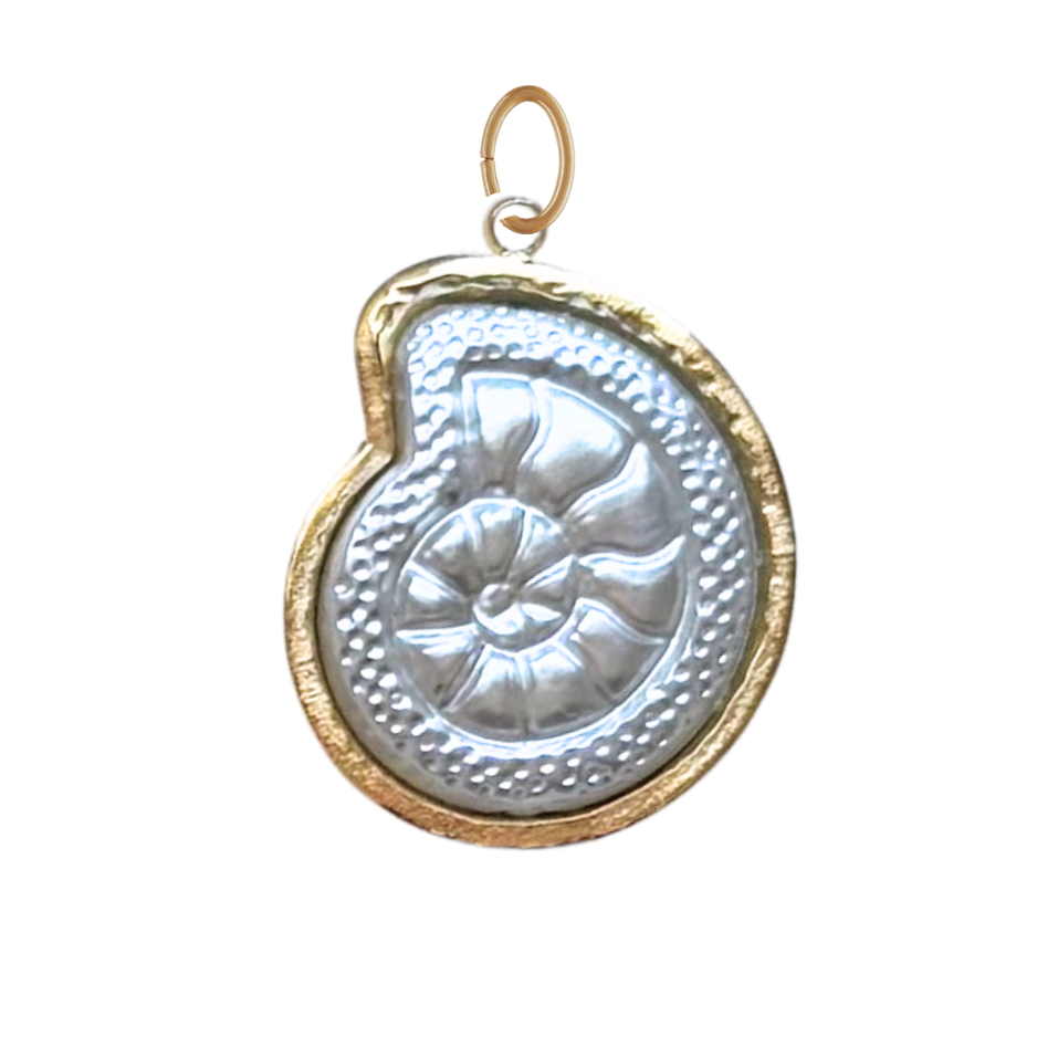 Large White Nautilus Pendant