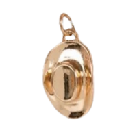 Gold Cowgirl Hat Charm