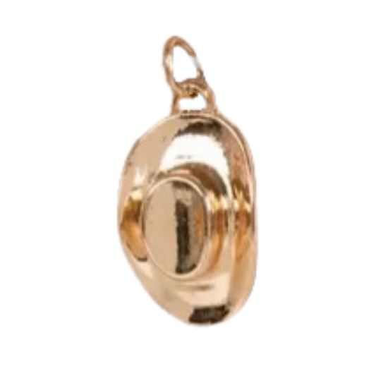 Gold Cowgirl Hat Charm
