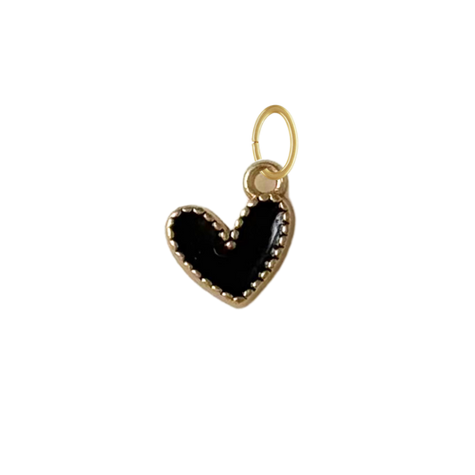 Dainty Black Heart Charm