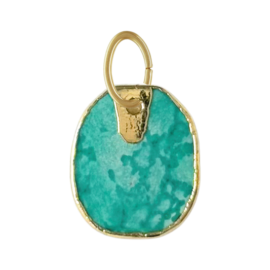 Gold Turquoise Tag Pendant