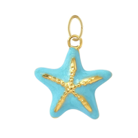Turquoise Enamel Starfish Charm