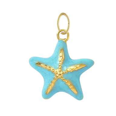 Turquoise Enamel Starfish Charm