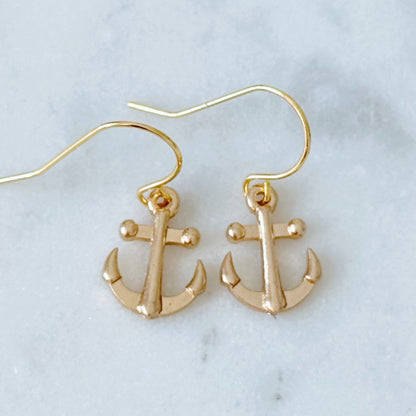 Anchor charm dangle earrings