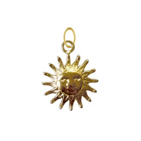 Dainty Gold Smiling Sun Charm