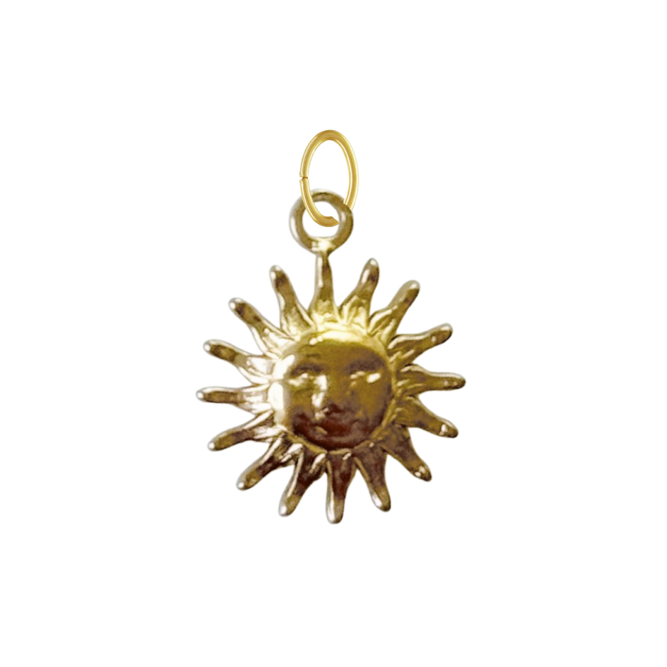 Dainty Gold Smiling Sun Charm