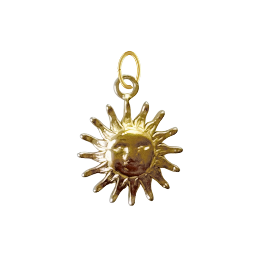 Dainty Gold Smiling Sun Charm