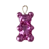 Metallic Hot Pink Gummy Bear Charm