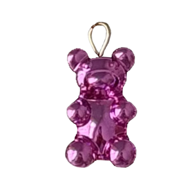 Metallic Hot Pink Gummy Bear Charm