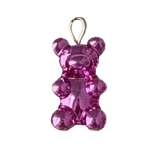 Metallic Hot Pink Gummy Bear Charm