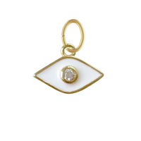 Tiny White Turkish Evil Eye Charm
