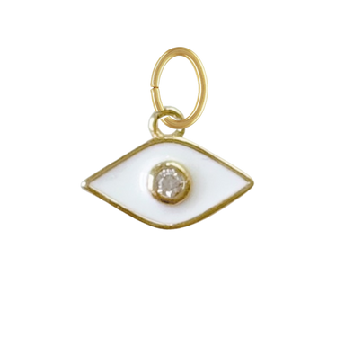 Tiny White Turkish Evil Eye Charm