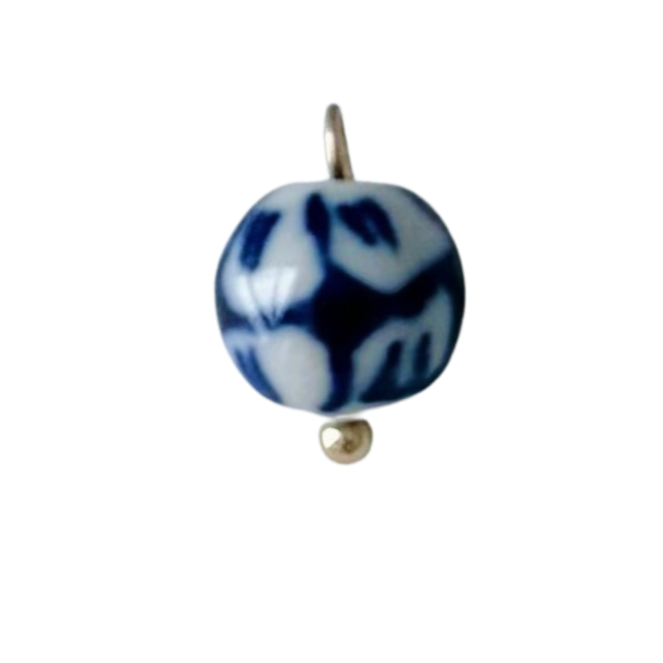 Navy Blue Round Bead Charm