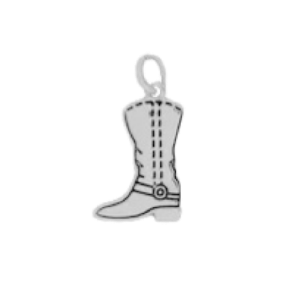 Silver Cowgirl Boot Charm