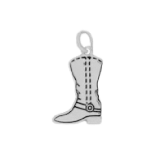 Silver Cowgirl Boot Charm
