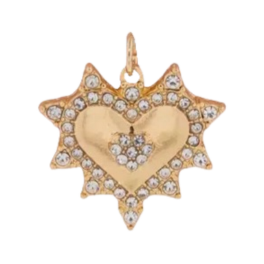 Gold CZ Gem Heart Pendant