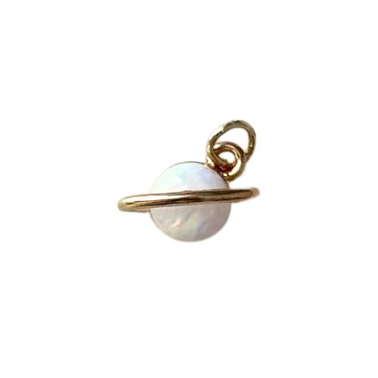 Tiny Opal Saturn Charm