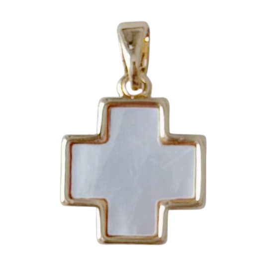 Mother of Pearl Cross Charm